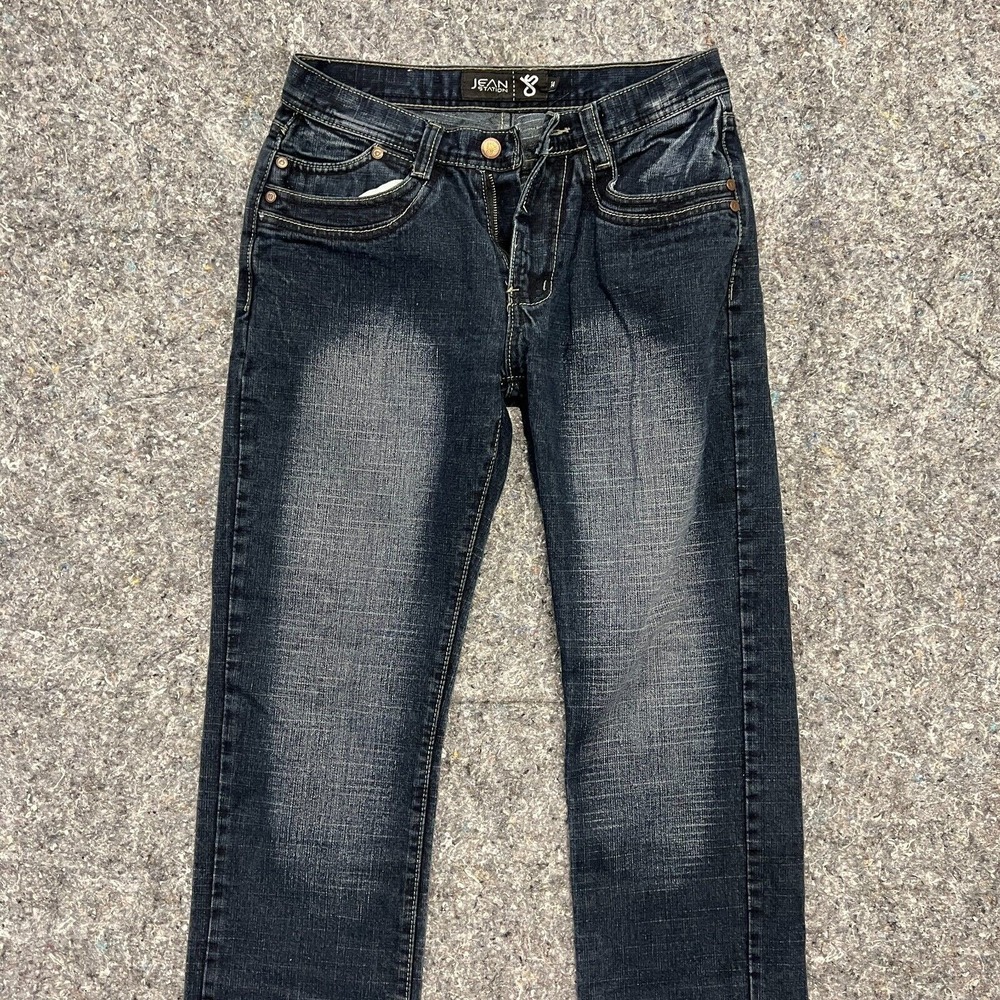 Jean Station Girls Denim Jeans Dark‎ Wash Straight Leg Size 14 Y2k